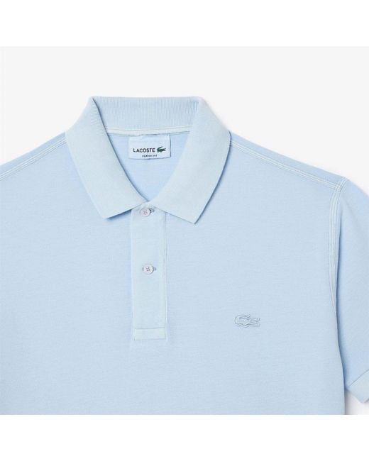 Lacoste Blue Fit Natural Dye Polo Shirt for men