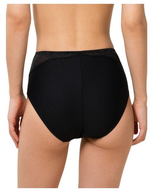 Triumph Black Modern Lace Cotton Maxi Brief