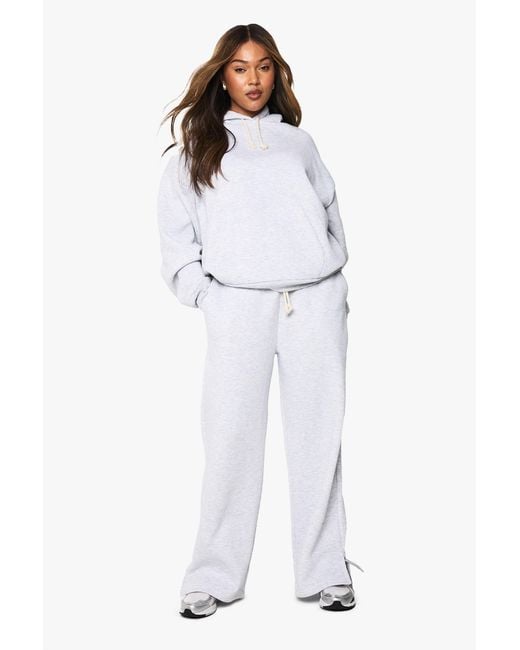 Boohoo White Plus Rope Contrast Drawcord Tracksuit