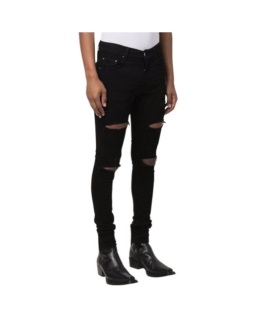 Amiri Black Slim Fit Thrasher Plus Denim Jeans Cotton for men