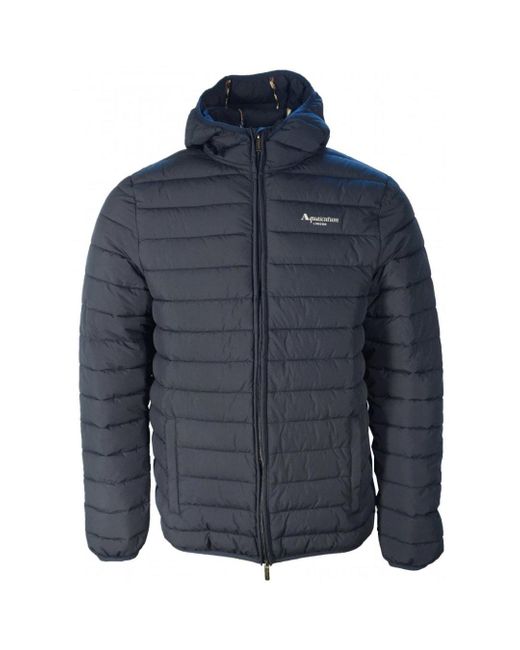 Aquascutum Blue Active 100Gr Hooded Jacket for men