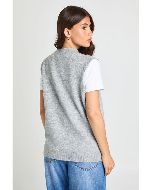 Boohoo White Soft Knit Crew Neck Knitted Tank