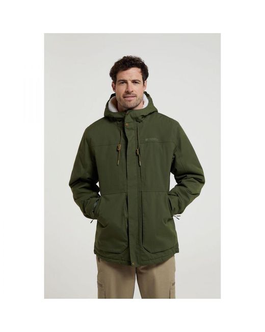 Mountain Warehouse Green Coastline Borg Waterproof Jacket () for men
