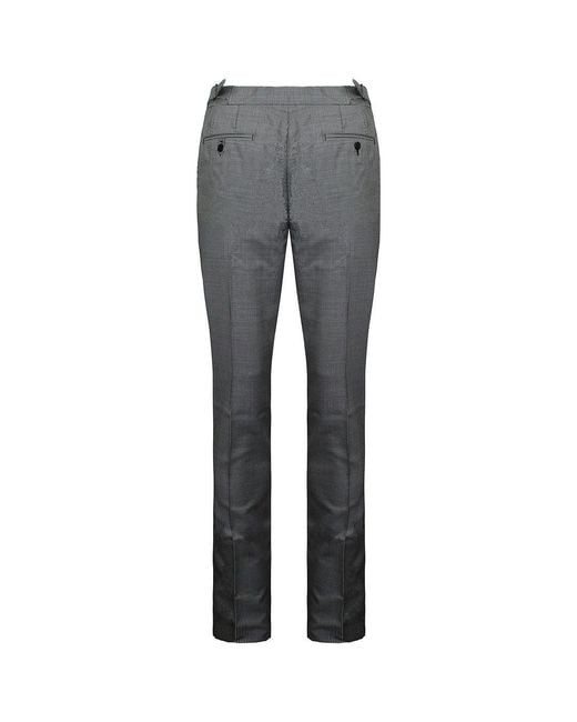 Hackett Gray Mayfair Pup Tooth Trousers Cotton for men