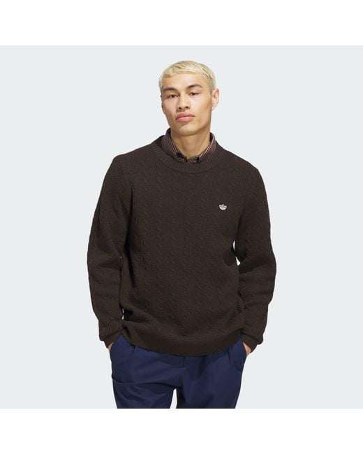 Adidas Originals Black Originals Cableknit Sweater for men