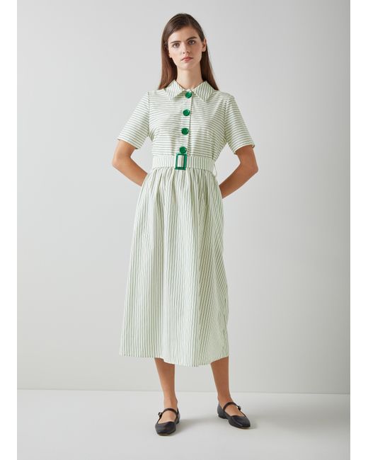 L.K.Bennett Green Bextor Dresses, /Cream