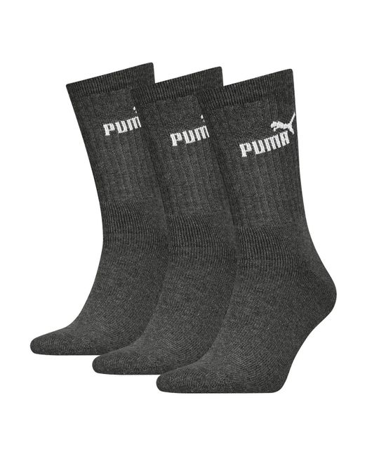 PUMA Volwassen Bemanningsleden Sokken (pakket Van 3) (grijs) in het Black