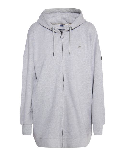 Dreimaster Lange Sweatjas Met Capuchon Dames Grijs Melange in het Gray