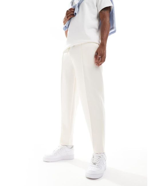 ASOS White Tapered Scuba Joggers for men