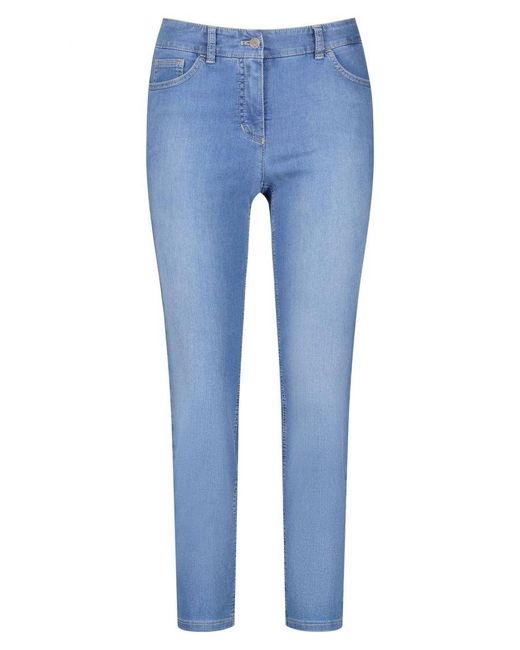 Gerry Weber Slim Fit Jeans Best4me 7/8 Light Denim in het Blue