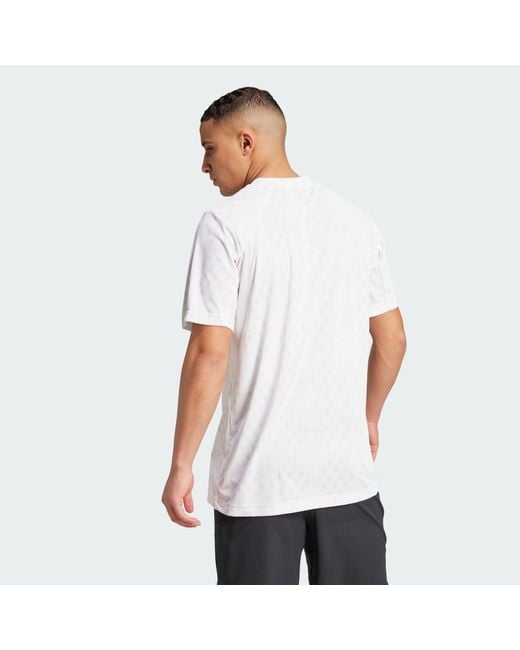 Adidas Originals White Club Tennis Climacool Graphic Tee for men