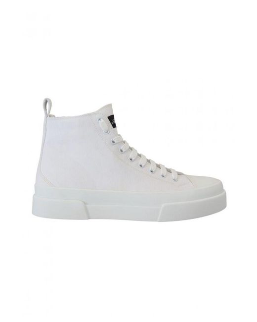 Dolce & Gabbana Gray Canvas Cotton High Tops Sneakers Shoes for men