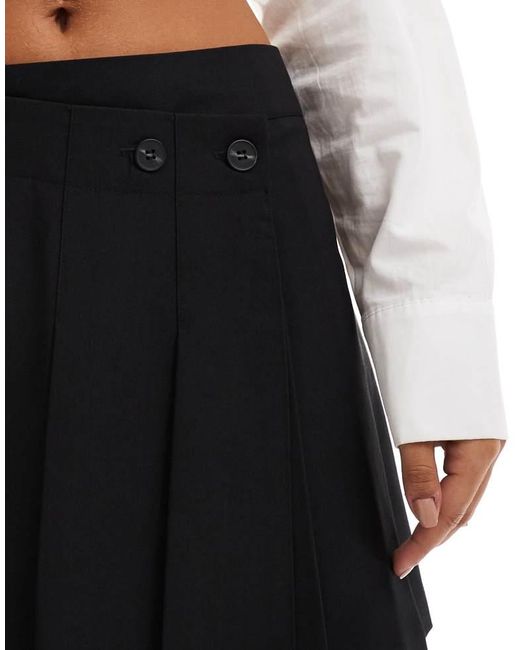 ASOS White Tailored Asymmetric Pleated Mini Skirt