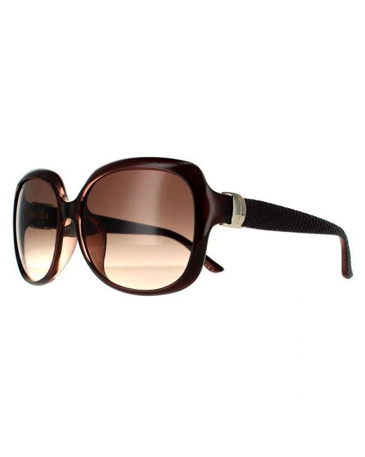 Ferragamo Brown Rectangle Gradient Sunglasses