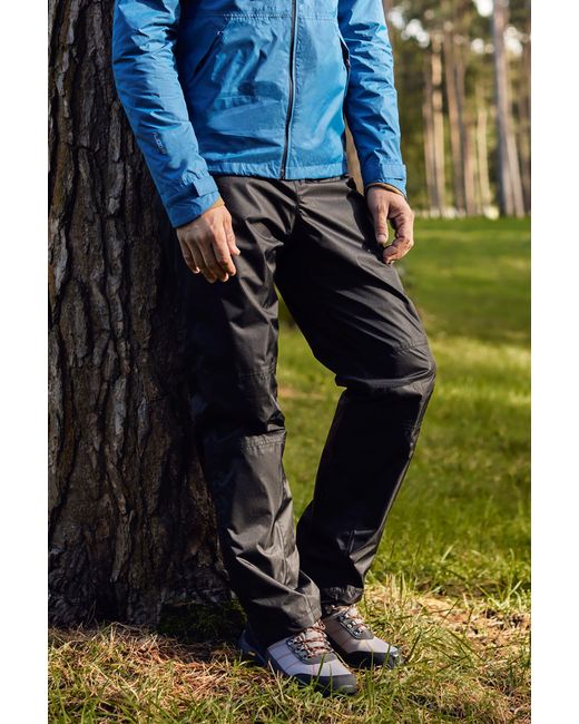 Mountain Warehouse Blue 'Spray' Overtrousers With Taped Seams Waterproof Pants for men