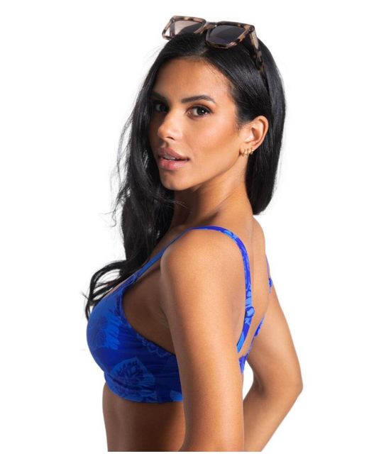 Pour Moi Blue Maui Underwired Wrap Bikini Top