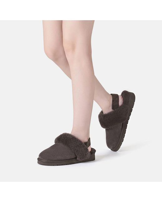 EVER AU Brown Pelican Removable Strap Slingback Slippers