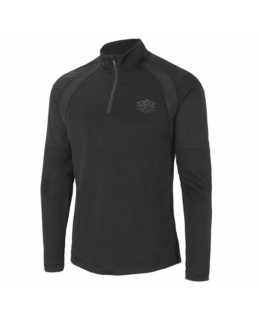 Umbro Black Graphic Logo Long Sleeve 1/4 Zip Up Ptf Top 65846G Kmk for men