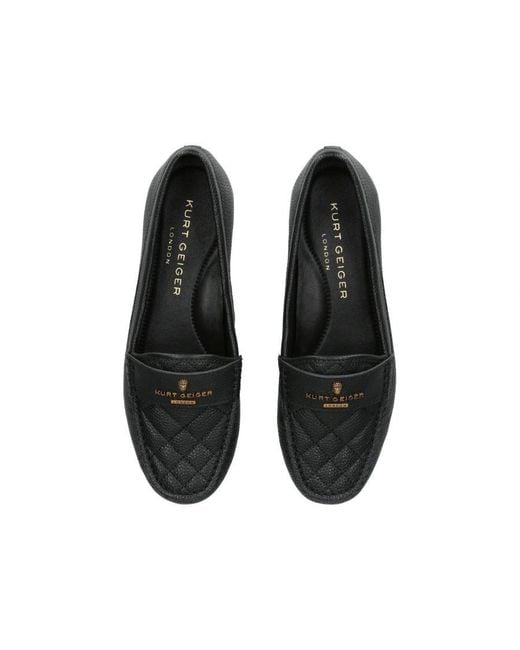 Kurt Geiger Black Leather Kgl Greenwich Moccasin Loafers