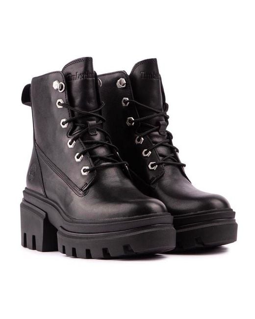 Timberland Black Everleigh Lace Up Boots