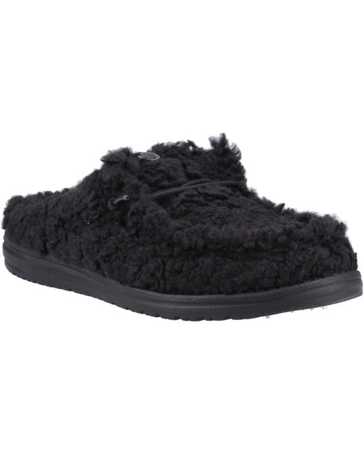 HeyDude Black Wally Mules for men