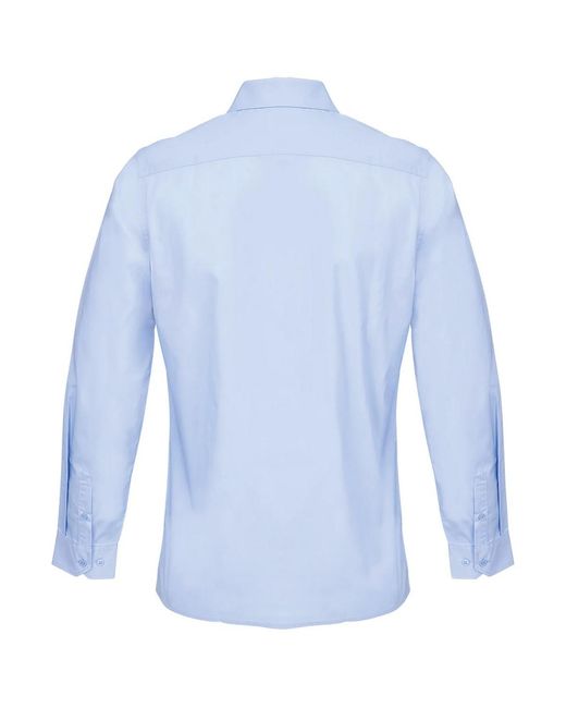 Sol's Blue Adult Bailey Poplin Long-Sleeved Shirt (Sky)