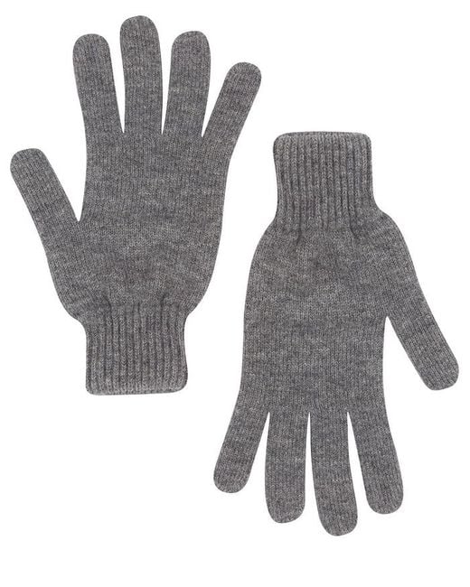 Pure Luxuries Gray 'Caldbeck' Cashmere & Merino Wool Extra Large Gloves for men