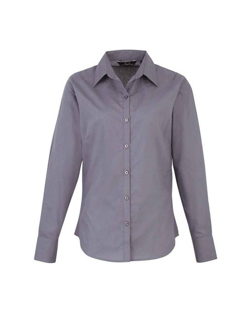PREMIER Purple Ladies Long-Sleeved Shirt (Steel)