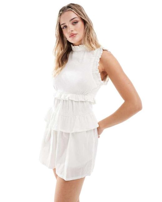 ASOS Open Back Ruffle Cami Top in White | Lyst UK