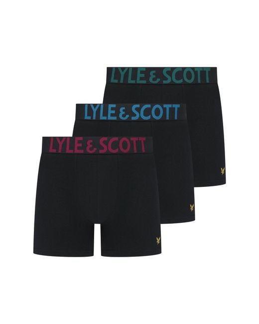 Lyle & Scott Black And Daniel 3Pk Trunks for men