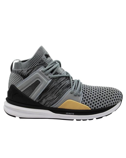 PUMA Black Blaze Of Glory Limitless Hi Evoknit Lace Up Trainers 363134 02 for men