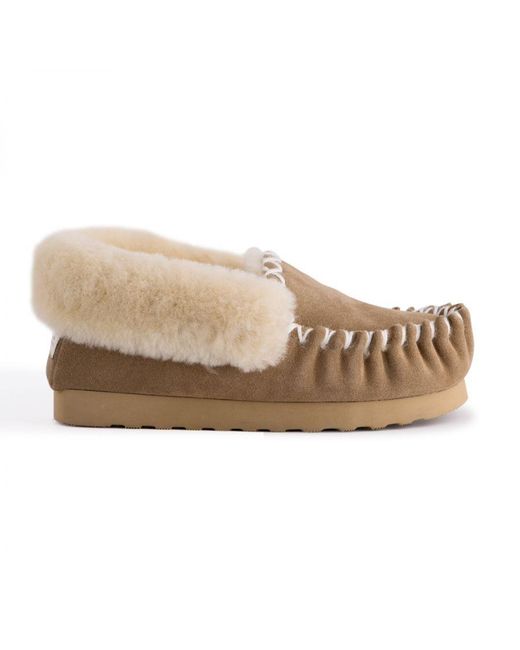Aus Wooli Natural Australia Hand Stitched Sheepskin Moccasin
