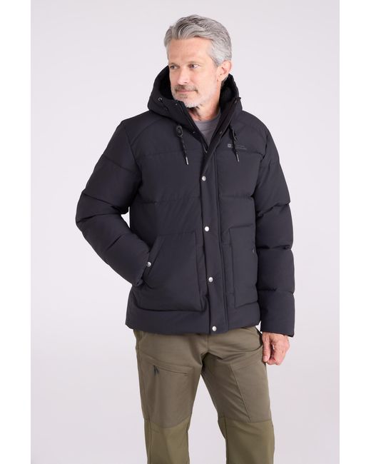Mountain Warehouse Blue 'Manta' Borg Lined Jacket Isotherm Water Resistant Padded Coat for men