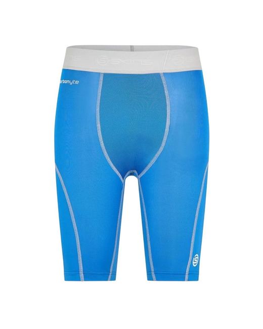 Skins Blue Carbonyte Fitted Compression Shorts for men