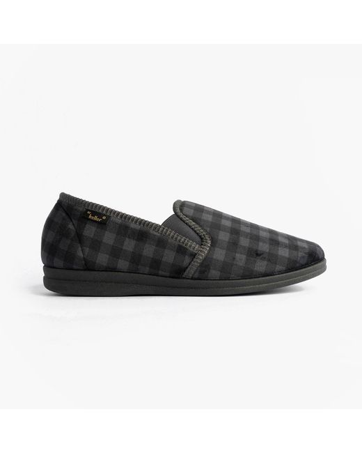 Dr Keller Black Darren Guss Slippers Textile for men