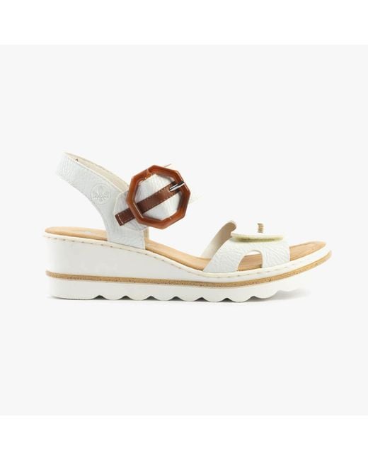 Rieker White 67476-83 Sandals Combination