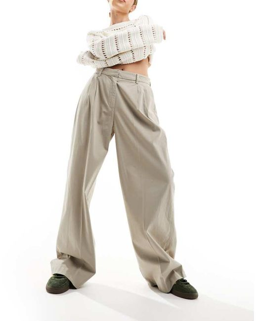 SELECTED White Femme High Waist Wide Fit Trousers