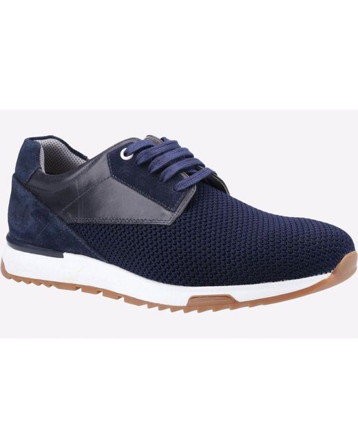 Hush Puppies Blue Memory Foam Simon Trainers for men