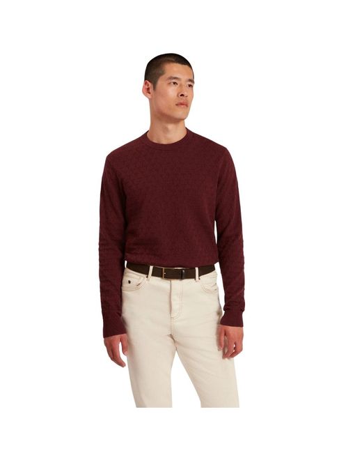 Ted Baker Purple Sainsy T Stitch Crew Neck Jumper for men