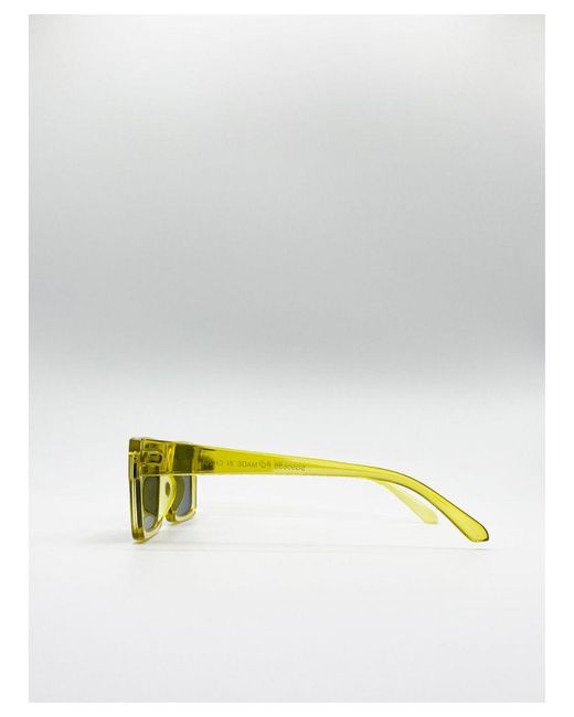 SVNX Yellow Square Crystal Frame Sunglasses
