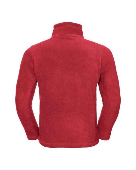 Russell Red Zip Neck Outdoor Fleece Top (Classic) for men