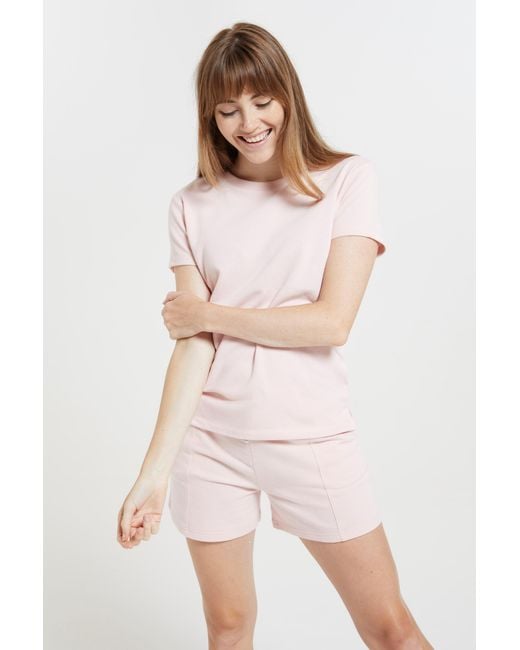 Mountain Warehouse Pink 'Lounge' Soft Touch T-Shirt Casual Lightweight Short Sleeve Tee Top Cotton