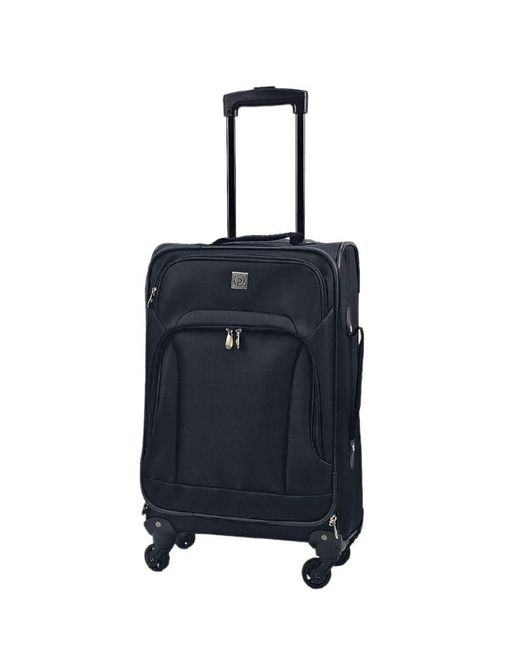 Infinity Leather Lightweight Suitcase 4 Wheel Luggage Travel Soft Cabin