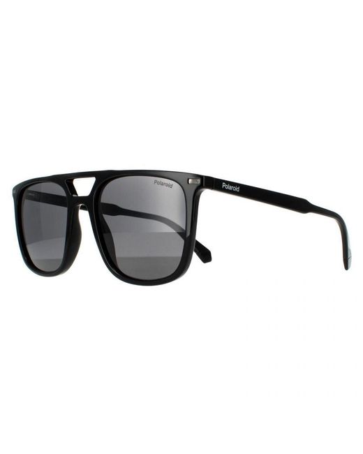Polaroid Black Rectangle Polarized Sunglasses for men
