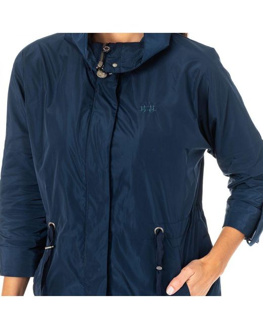La Martina Blue Womenss Long-Sleeved High-Neck Jacket With Adjustable Drawstring