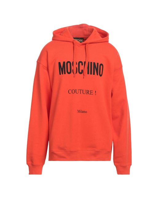 Moschino Red Couture Milano Hoodie Cotton for men