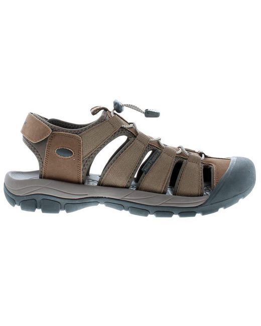 Hush Puppies Gray Pu Upper Active Closed Toe Sandal for men
