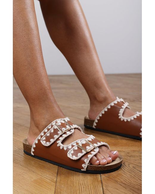 Where's That From Brown Wheres 'Andi' Chunky Flatform Sandals With Cutout Straps