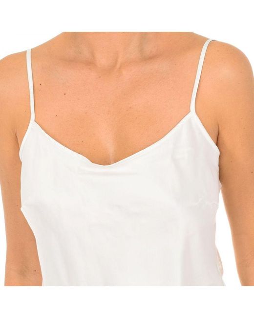 Dim White Lovable L07Wv Thin Strap Satin T-Shirt