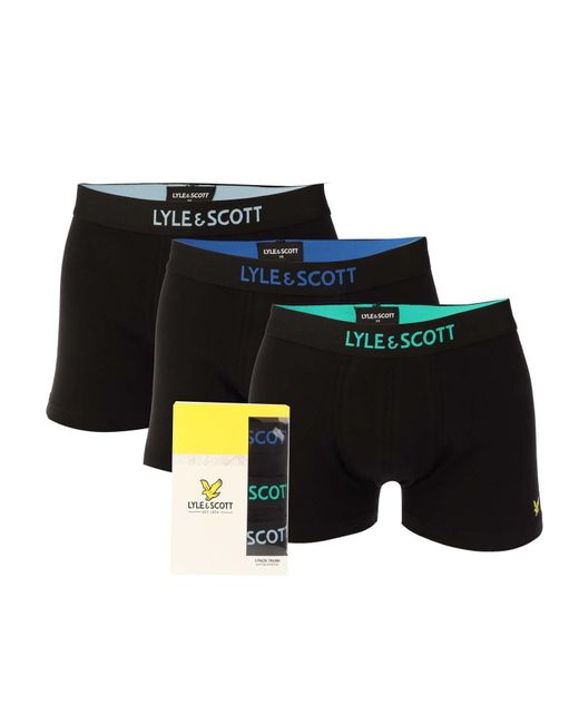 Lyle & Scott Black And Nathan 3 Pack Boxer Shorts for men